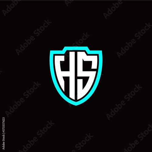 Free Download Initial H S letter with shield modern style logo template vector - GFXLoad