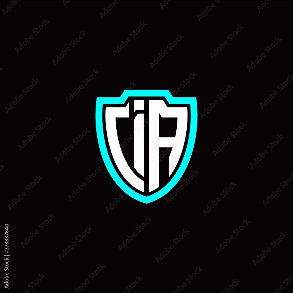 Initial I A letter with shield modern style logo template vector Initial I A letter with shield modern style logo template vector