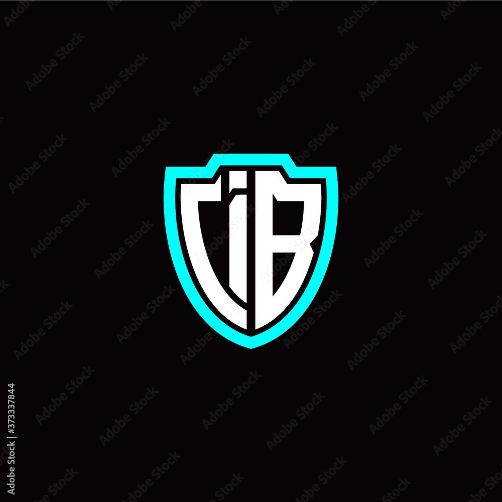 Initial I B letter with shield modern style logo template vector Initial I B letter with shield modern style logo template vector