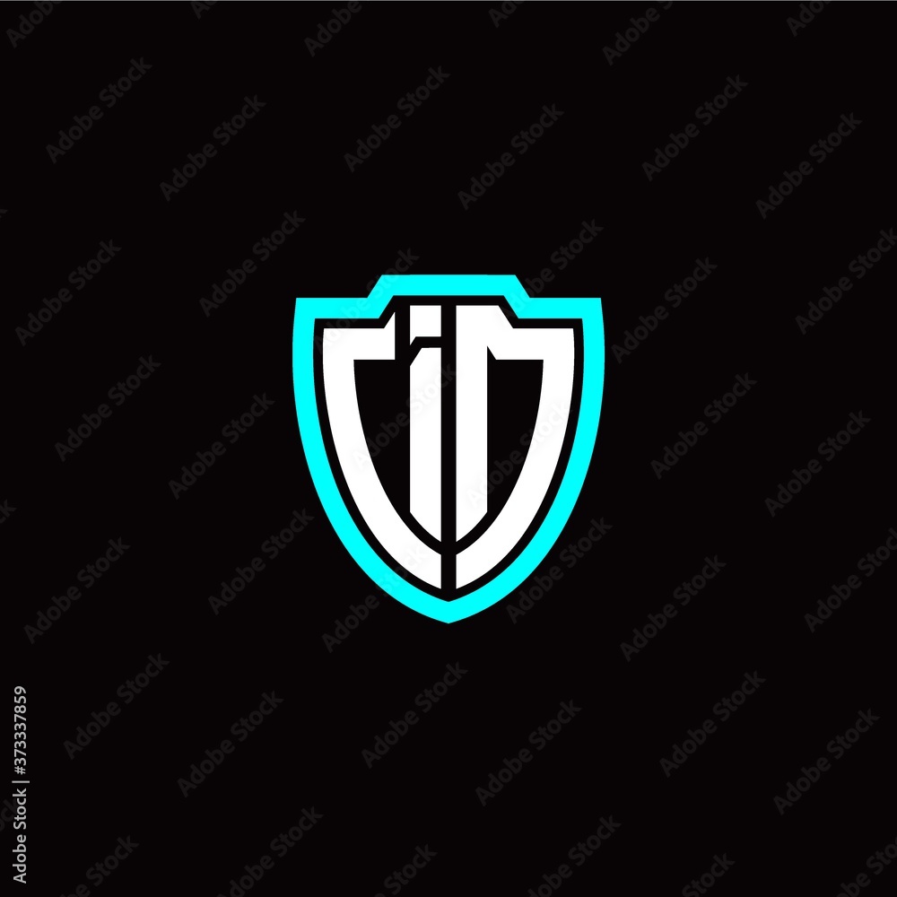 Initial I D letter with shield modern style logo template vector Initial I D letter with shield modern style logo template vector