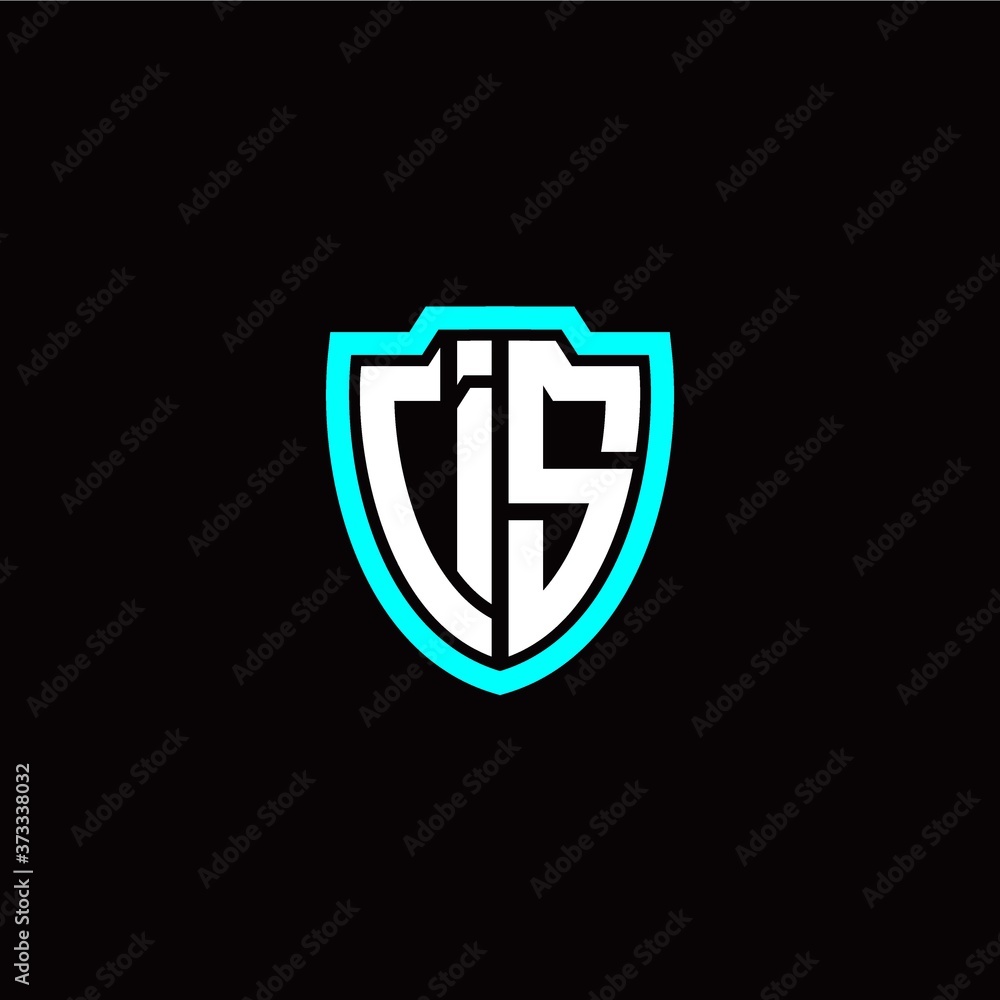 Initial I S letter with shield modern style logo template vector Initial I S letter with shield modern style logo template vector
