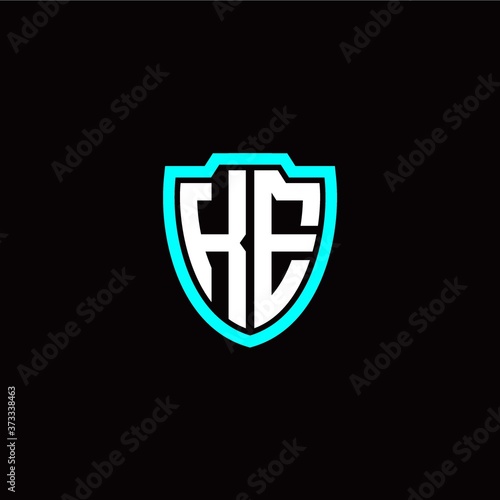 Free Download Initial K E letter with shield modern style logo template vector - GFXLoad