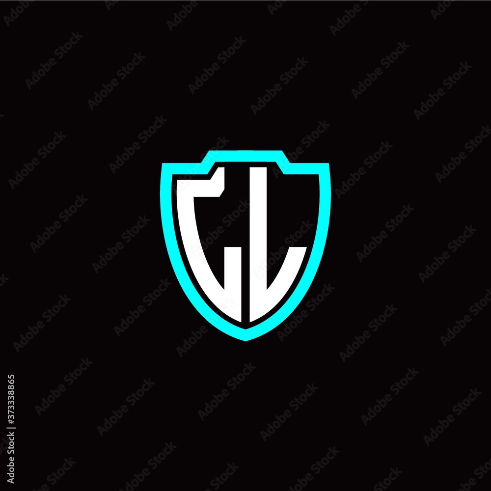 Initial L L letter with shield modern style logo template vector Initial L L letter with shield modern style logo template vector