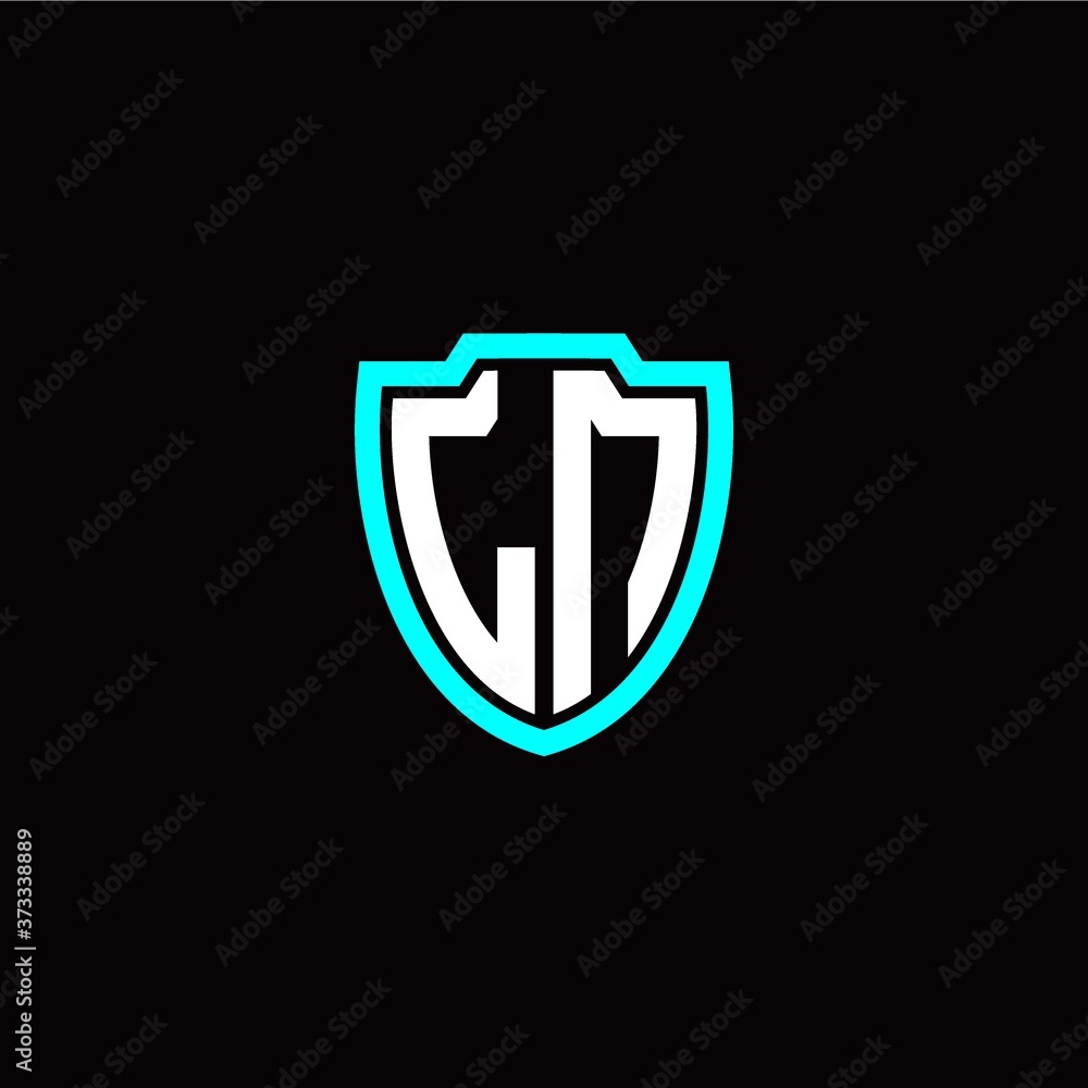 Initial L N letter with shield modern style logo template vector Initial L N letter with shield modern style logo template vector