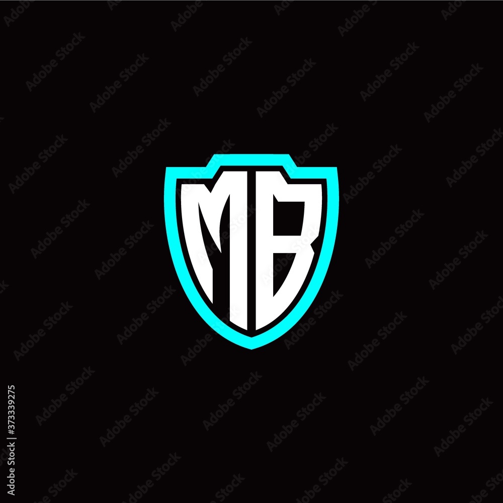 Initial M B letter with shield modern style logo template vector Initial M B letter with shield modern style logo template vector