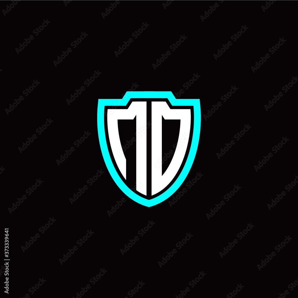Initial N O letter with shield modern style logo template vector Initial N O letter with shield modern style logo template vector