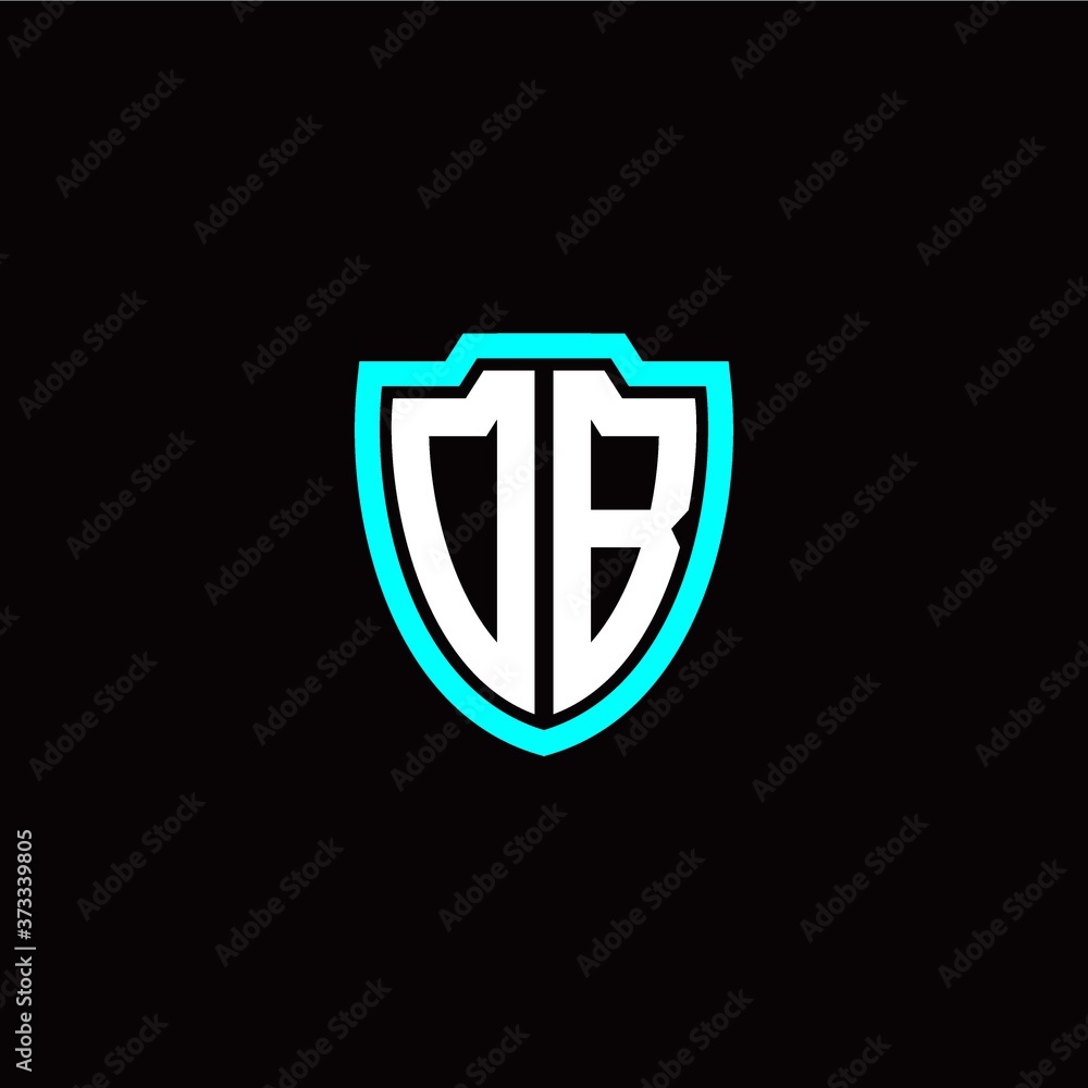 Initial O B letter with shield modern style logo template vector Initial O B letter with shield modern style logo template vector