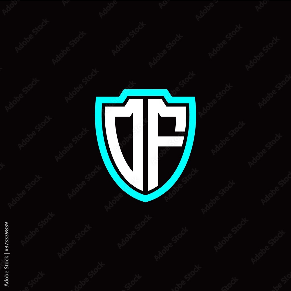 Initial O F letter with shield modern style logo template vector Initial O F letter with shield modern style logo template vector