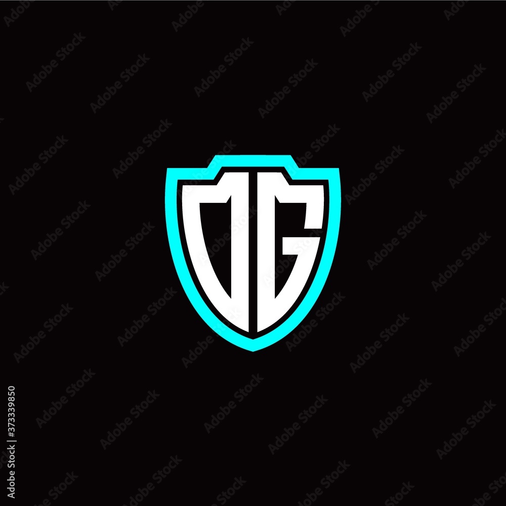 Initial O G letter with shield modern style logo template vector Initial O G letter with shield modern style logo template vector