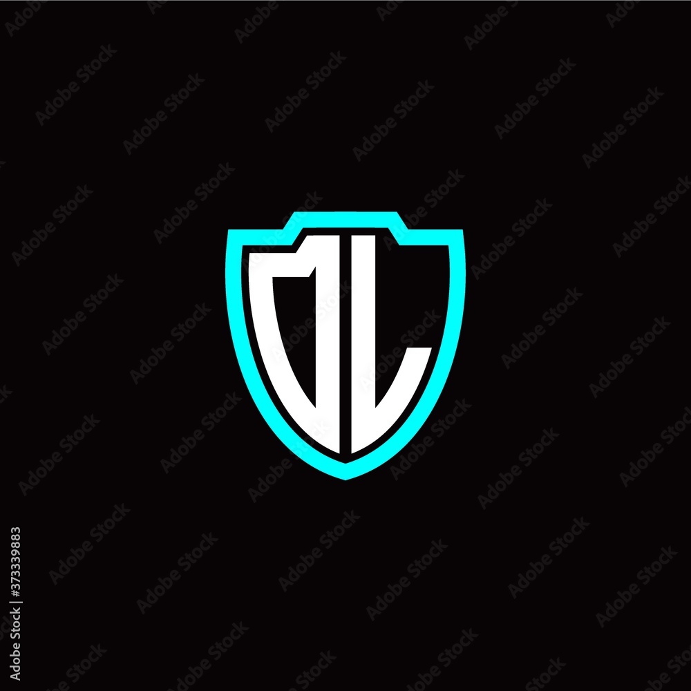 Initial O L letter with shield modern style logo template vector Initial O L letter with shield modern style logo template vector