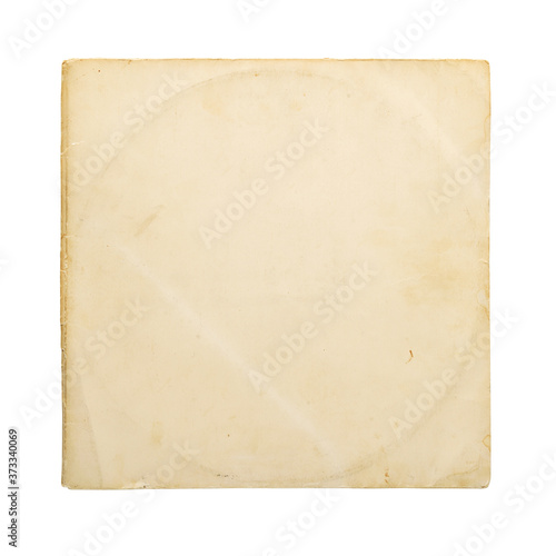 Bilde på lerret Aged yellow paper cover for vinyl LP record isolated