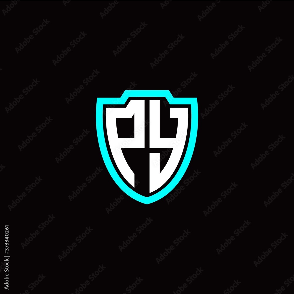Initial P Y letter with shield modern style logo template vector Initial P Y letter with shield modern style logo template vector