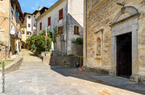 Historic center of ancient village Cadegliano Viconago in the province of Varese  Lombardy  Italy.