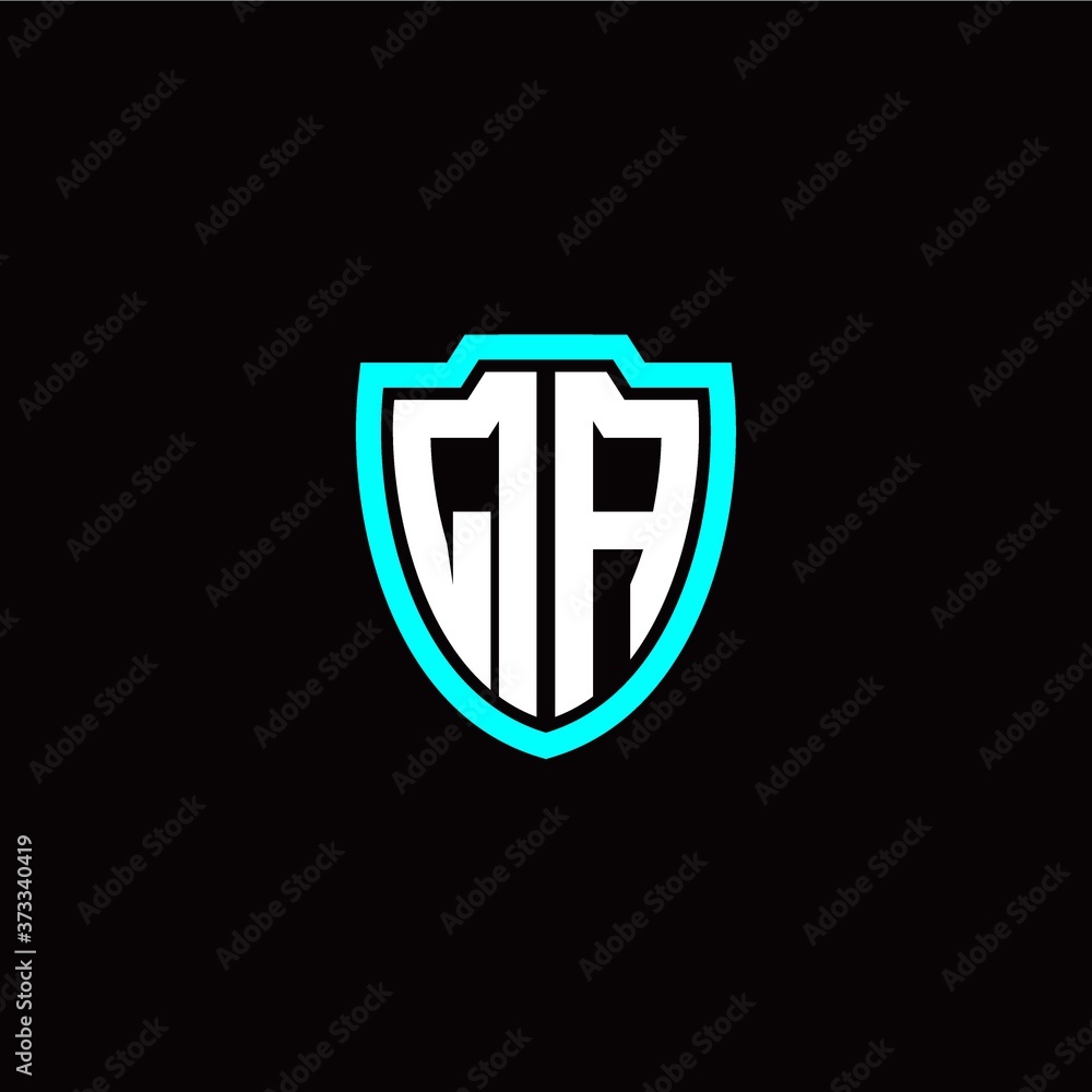 Initial Q A letter with shield modern style logo template vector Initial Q A letter with shield modern style logo template vector