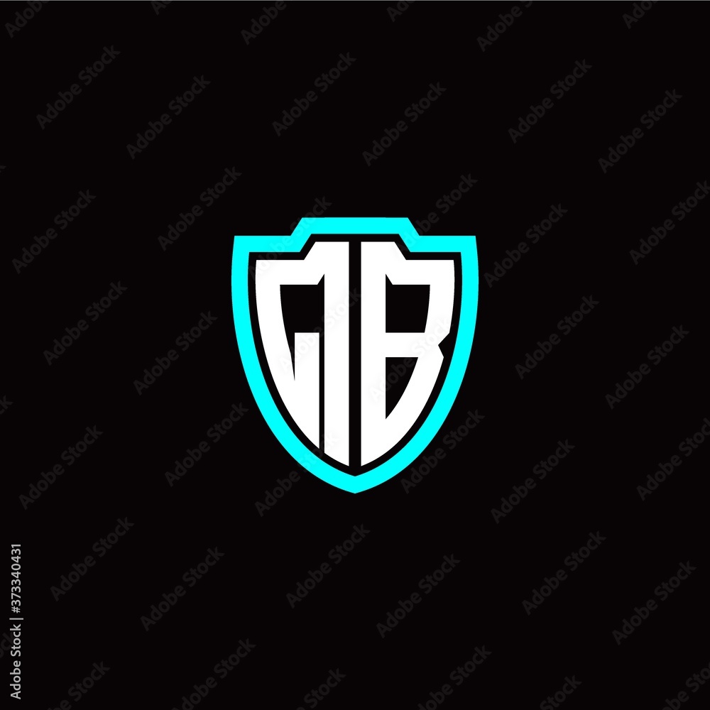 Initial Q B letter with shield modern style logo template vector Initial Q B letter with shield modern style logo template vector