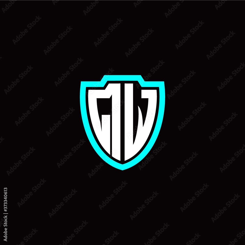 Initial Q W letter with shield modern style logo template vector Initial Q W letter with shield modern style logo template vector