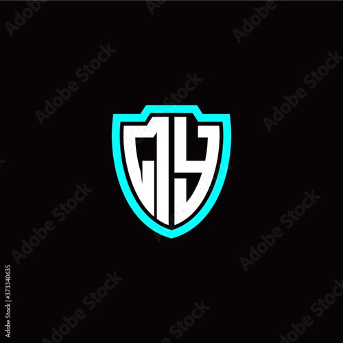 Free Download Initial Q Y letter with shield modern style logo template vector - GFXLoad