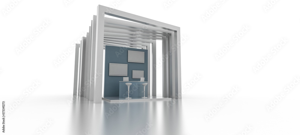 Empty exhibition booth, copy space illustration, original design 3d rendering Empty exhibition booth, copy space illustration, original design 3d rendering