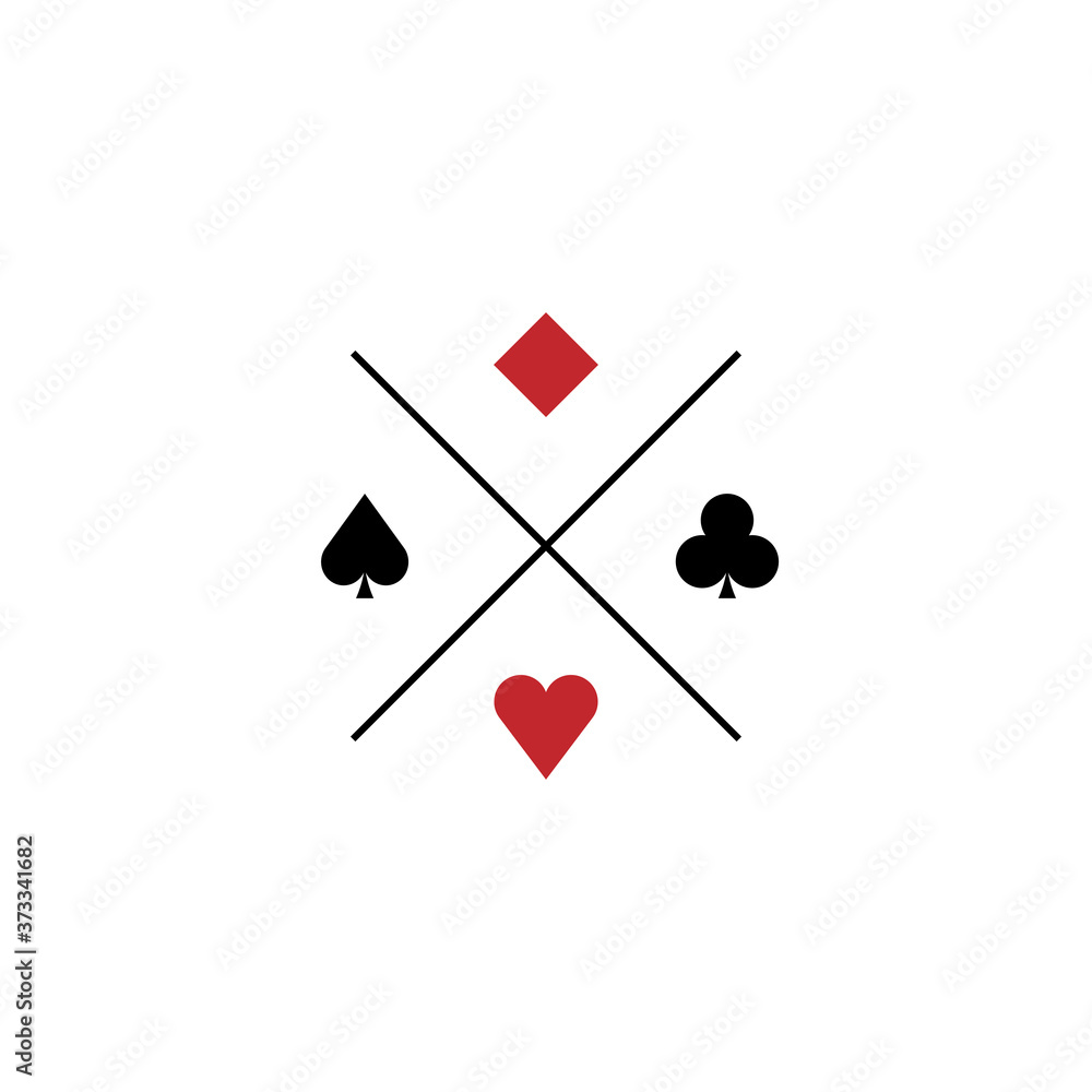 Suit of playing cards. Vector illustration on white background Suit of playing cards. Vector illustration on white background