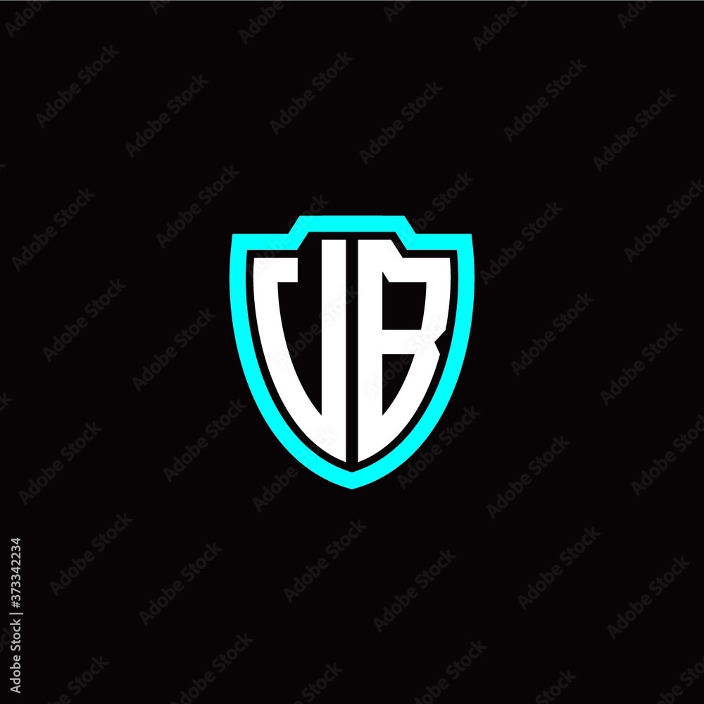 Initial V B letter with shield modern style logo template vector Initial V B letter with shield modern style logo template vector