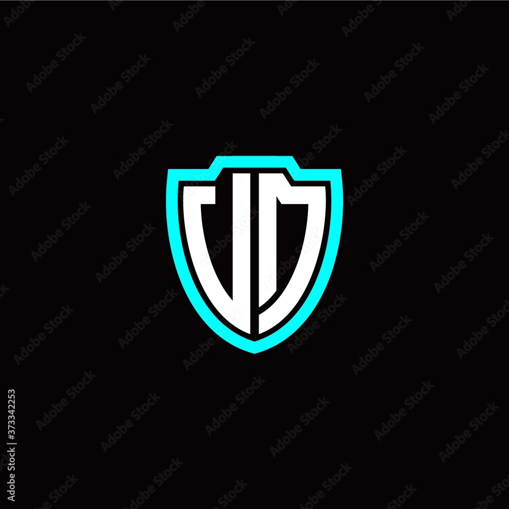 Initial V D letter with shield modern style logo template vector Initial V D letter with shield modern style logo template vector