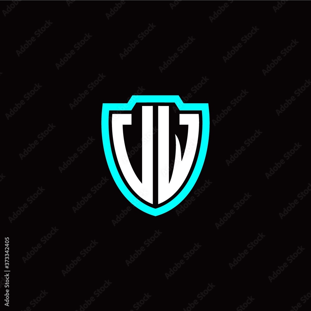 Initial V W letter with shield modern style logo template vector Initial V W letter with shield modern style logo template vector