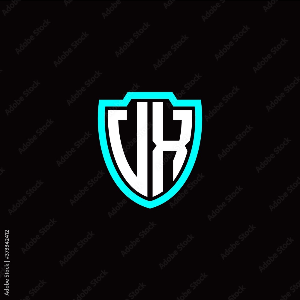 Initial V X letter with shield modern style logo template vector Initial V X letter with shield modern style logo template vector