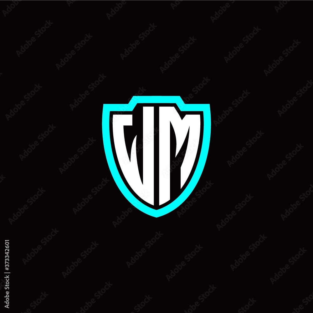 Initial W M letter with shield modern style logo template vector Initial W M letter with shield modern style logo template vector