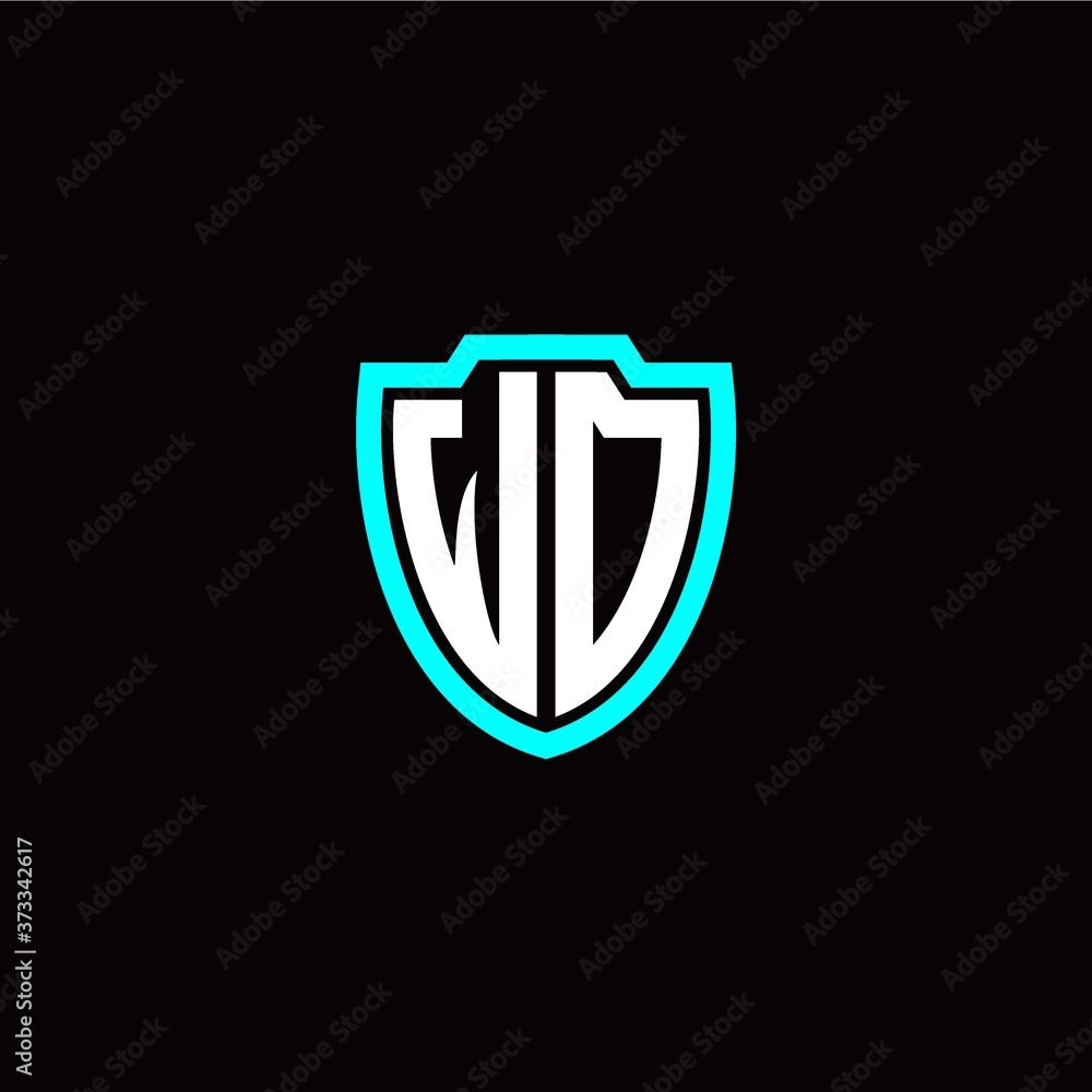 Initial W O letter with shield modern style logo template vector Initial W O letter with shield modern style logo template vector