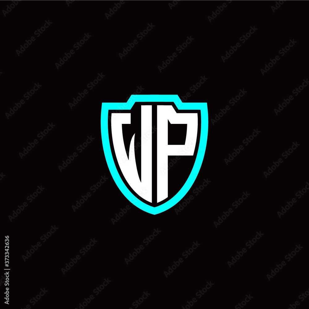 Initial W P letter with shield modern style logo template vector Initial W P letter with shield modern style logo template vector