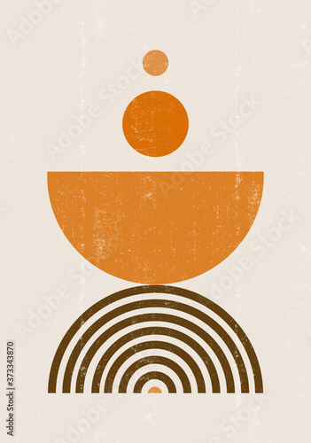 Burnt orange Sun print boho minimalist printable wall art