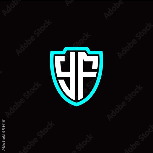 Free Download Initial Y F letter with shield modern style logo template vector - GFXLoad