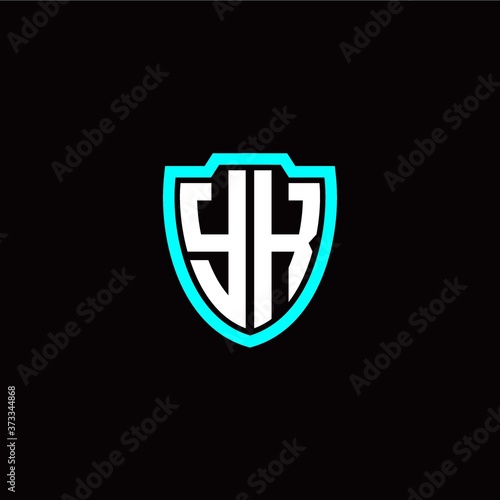 Free Download Initial Y K letter with shield modern style logo template vector - GFXLoad