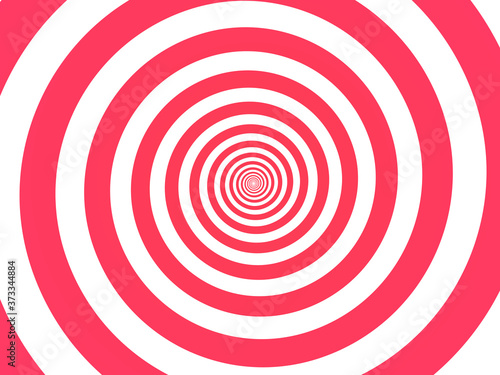Red spiral background. Swirl  circular shape on white background.