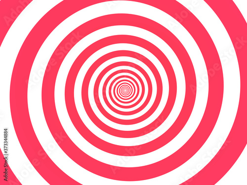 Red spiral background. Swirl, circular shape on white background.