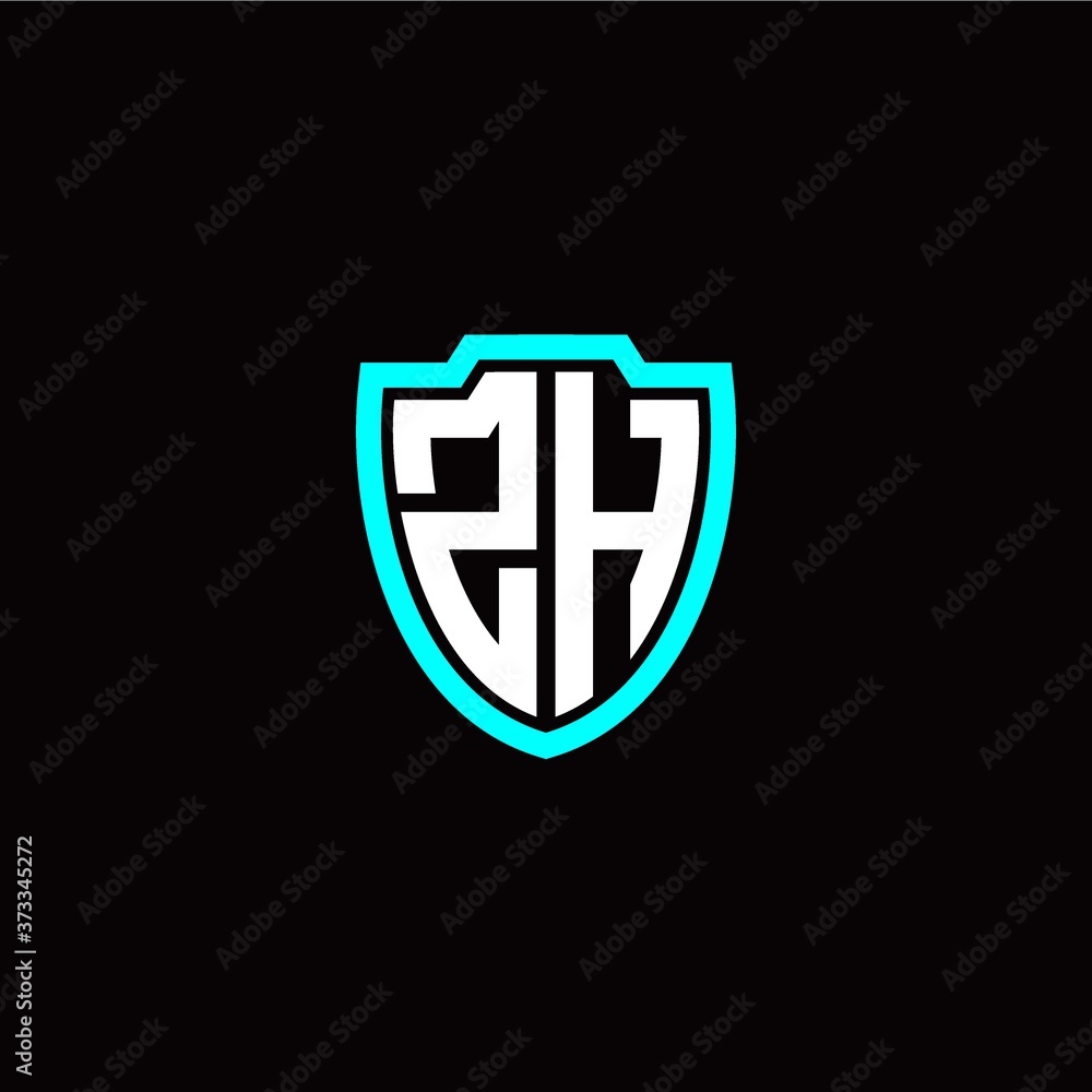 Initial Z H letter with shield modern style logo template vector Initial Z H letter with shield modern style logo template vector