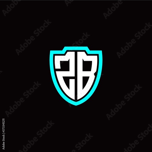 Initial Z B letter with shield modern style logo template vector Free Download Initial Z B letter with shield modern style logo template vector - GFXLoad