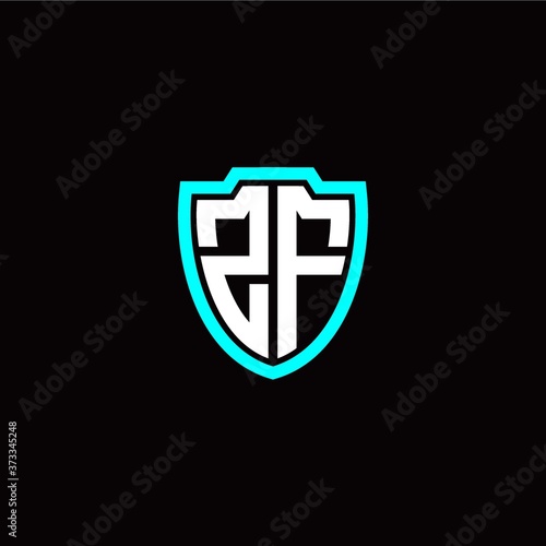 Free Download Initial Z F letter with shield modern style logo template vector - GFXLoad