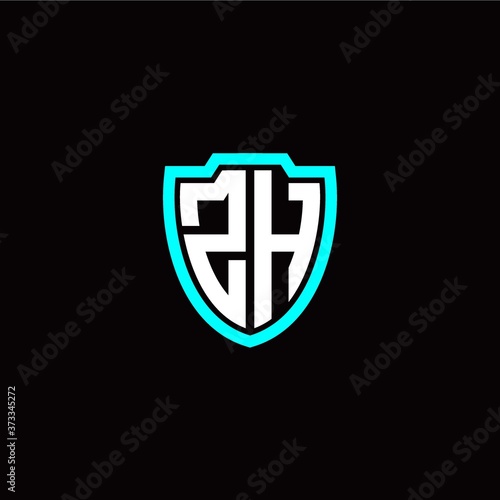 Free Download Initial Z H letter with shield modern style logo template vector - GFXLoad