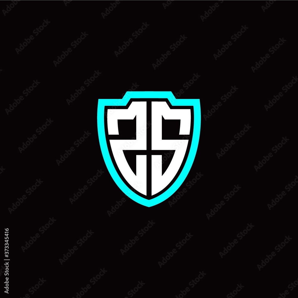 Obraz premium Initial Z S letter with shield modern style logo template vector