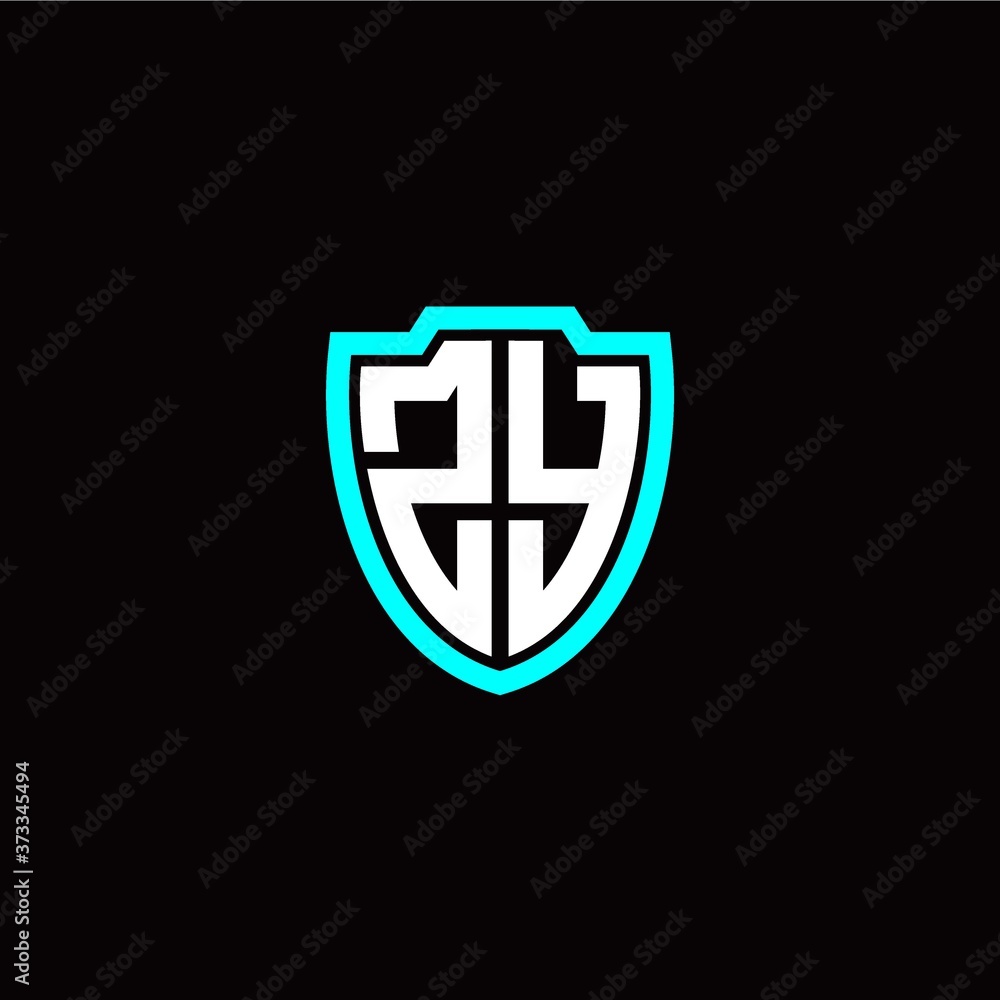 Obraz premium Initial Z Y letter with shield modern style logo template vector