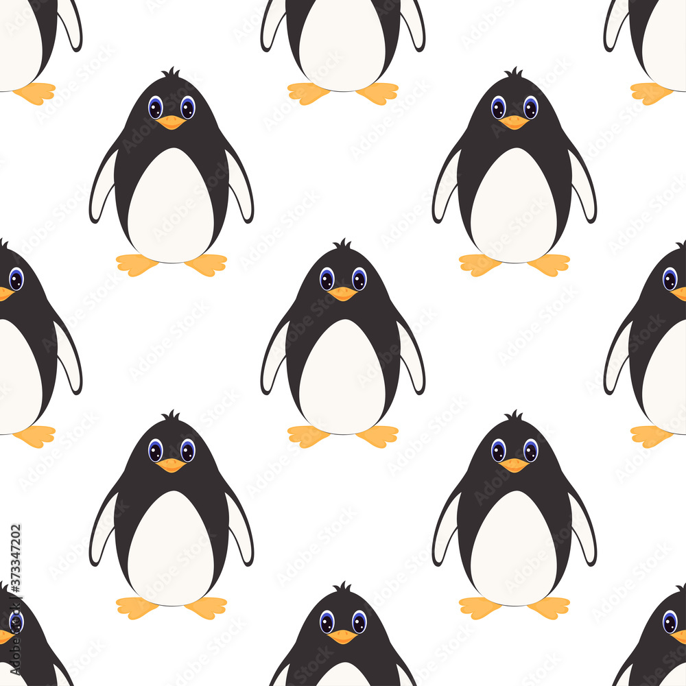 cartoon penguin seamless pattern isolated on white cartoon penguin seamless pattern isolated on white