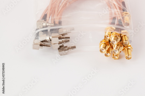 High-frequency ipx to sma female cable connector with gold plated pins photo