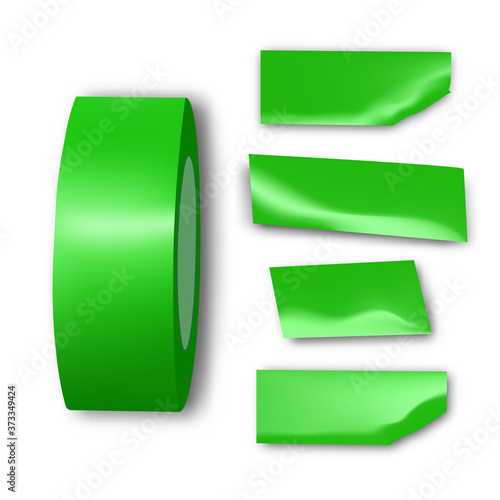 Piece scotch. Adhesive vector paper tape or yellow sticky duct strip isolated on white background. Torn grunge texture.