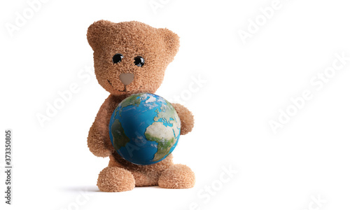 cute fluffy brown teddy bea...