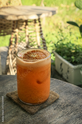 Orange Cocktail with orange, carrot and papaya juice