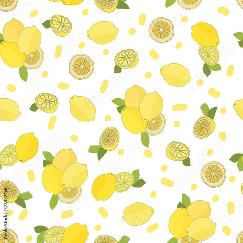 Seamless bright pattern with lemons. seamless pattern background for fabric. fruit background. cheerful background.