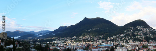 Panoramic view of Lugano. Switzerland. 