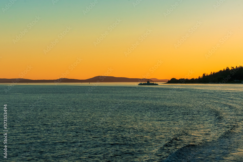 Sunset Over Rosario Strait and the San Juan Islands