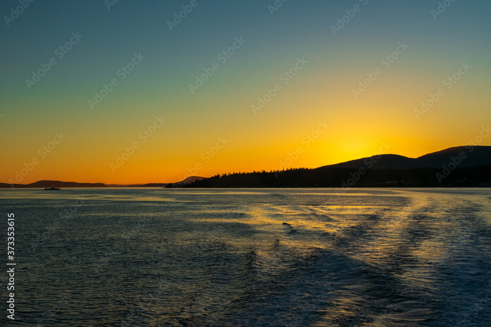 Sunset Over Rosario Strait and the San Juan Islands